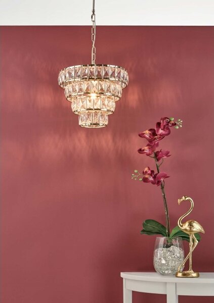 Där Lighting CER0135 - Lampadario a catena CERYS 1xE27/60W/230V, dorato