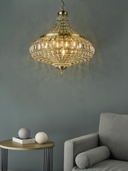 Där Lighting ASM0675 - Lampadario a catena ASMARA 6xE14/40W/230V ottone