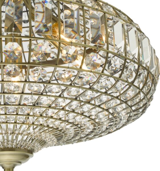 Där Lighting ASM0675 - Lampadario a catena ASMARA 6xE14/40W/230V ottone