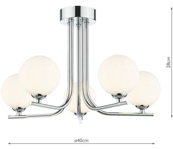 Där Lighting CRA5450-02 - Lampadario a stelo CRADLE 5xG9/25W/230V cromo lucido
