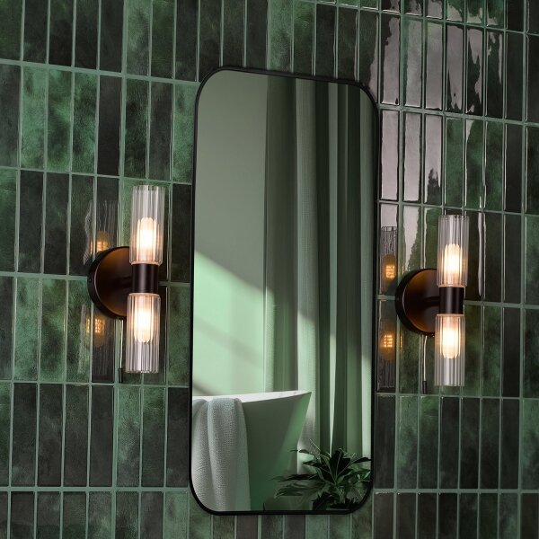 Där Lighting BOL0922 - Applique da bagno BOLTON 2xG9/5W/230V IP44 nera