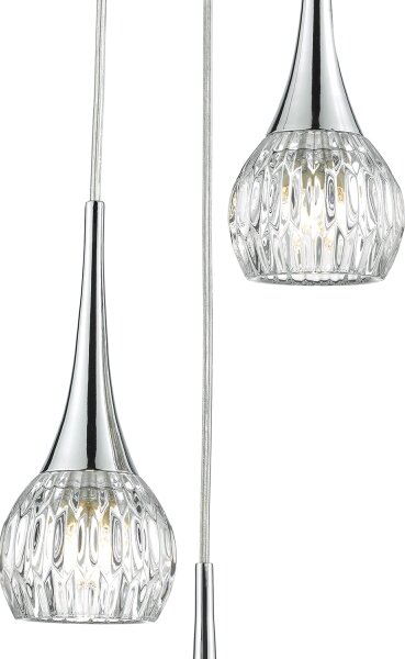 Där Lighting LYA0350 - Lampadario a sospensione su cavo LYALL 3xG9/40W/230V cromo lucido