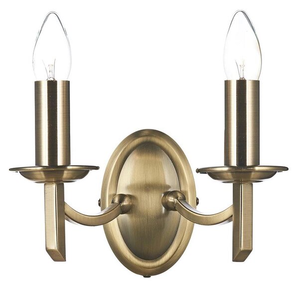 Där Lighting AMB0975 - Lampada da parete AMBASSADOR 2xE14/40W/230V, ottone