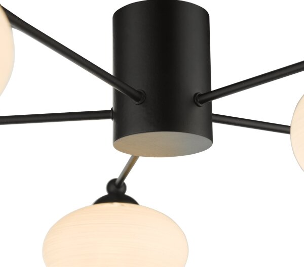 Där Lighting JAS5422 - Lampadario da soffitto a montaggio superficiale JASPER 5xG9/25W/230V nero