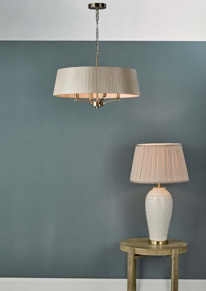 Där Lighting CRI0429 - Lampadario a catena CRISTIN 4xE14/40W/230V ottone/taupe