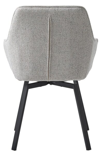 Sedia da pranzo grigio chiaro in imbottito con braccioli Alma – Unique Furniture