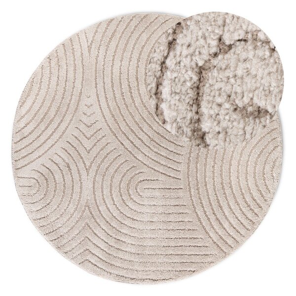 Tappeto rotondo beige ø 160 cm Panglao New York Taupe – Elle Decoration