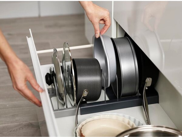 Organizer grigio per coperchi o pentole - Joseph Joseph