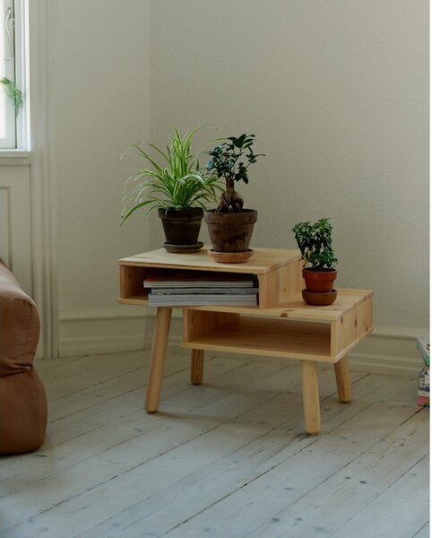 Tavolino in legno di pino in colore naturale Hako - Karup Design