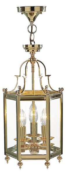 Där Lighting MOO0340 - Lampadario a catena MOORGATE 3xE14/60W/230V ottone