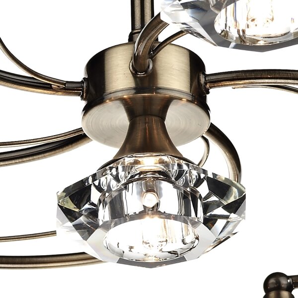 Där Lighting LUT0675 - Lampadario a plafone LUTHER 6xG9/40W/230V ottone