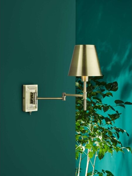 Där Lighting KEN0775 - Lampada da parete con braccio flessibile KENSINGTON 1xE14/25W/230V ottone
