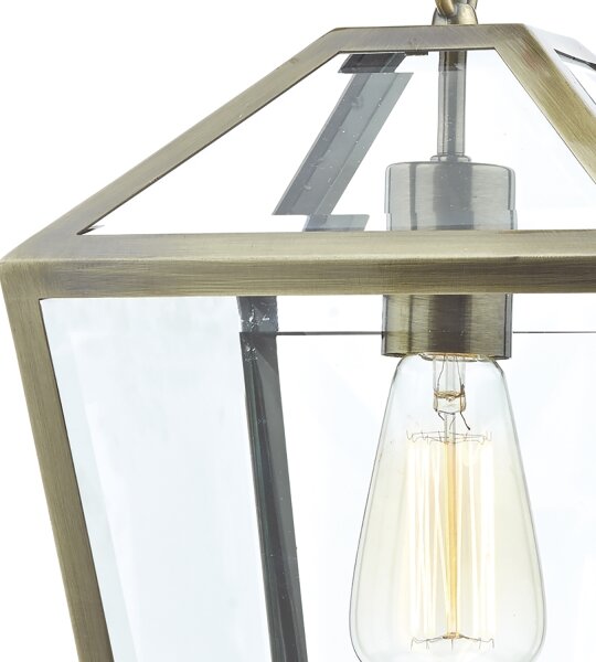 Där Lighting CHU0175 - Lampadario a catena CHURCHILL 1xE27/60W/230V ottone