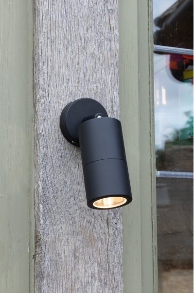 Där Lighting ORT0722 - Faretto LED da parete per esterni ORTEGA 1xGU10/5W/230V IP65 nero