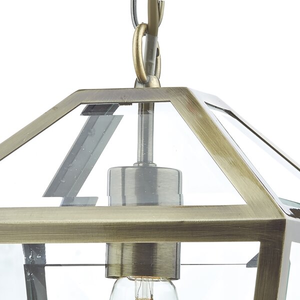 Där Lighting CHU0175 - Lampadario a catena CHURCHILL 1xE27/60W/230V ottone