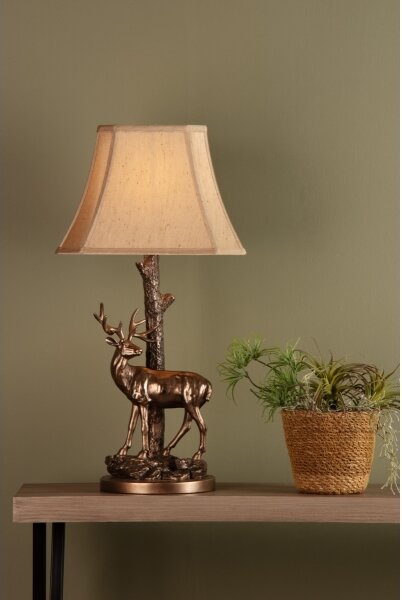 Där Lighting GUL5545-X - Lampada da tavolo GULLIVER 1xE27/60W/230V beige/bronzo