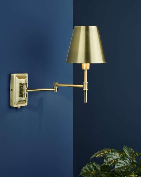 Där Lighting KEN0775 - Lampada da parete con braccio flessibile KENSINGTON 1xE14/25W/230V ottone