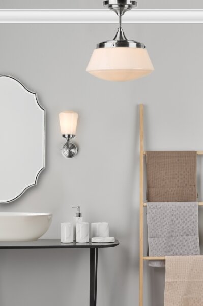 Där Lighting CAD0150 - Plafoniera da bagno CADEN 1xE27/60W/230V IP44 cromo lucido