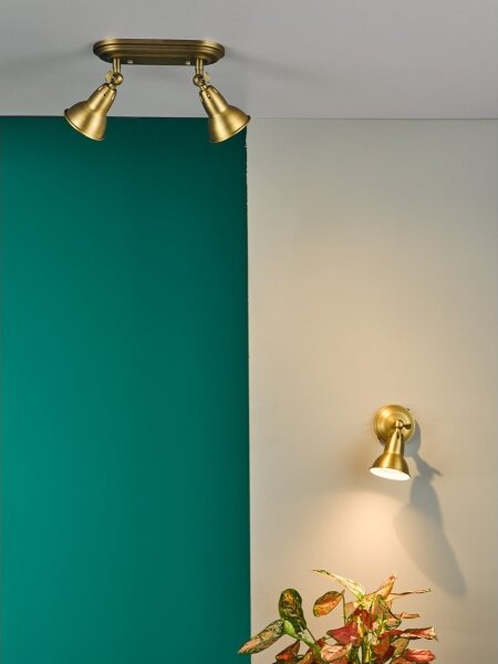 Där Lighting NAT0742 - Faretto da parete NATHANIEL 1xGU10/11W/230V in ottone