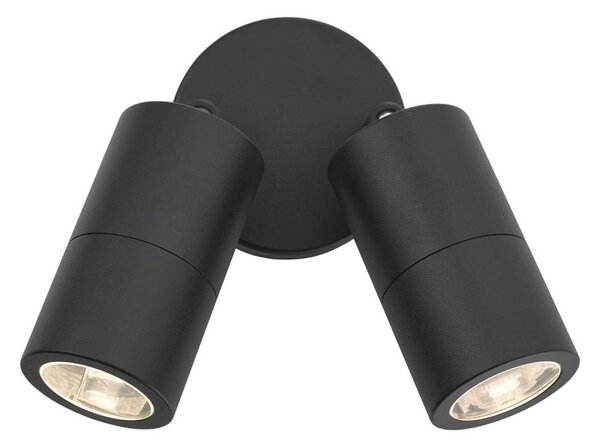 Där Lighting ORT0922 - Faretto LED da parete per esterni ORTEGA 2xGU10/5W/230V IP65 nero