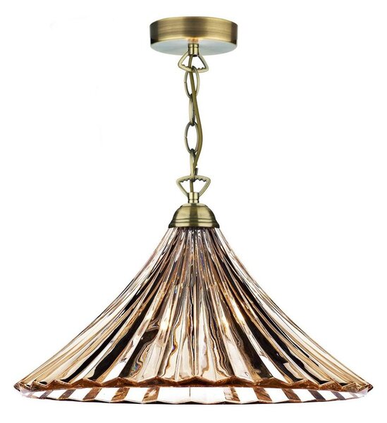 Där Lighting ARD866 - Lampadario a catena ARDECHE 1xE27/60W/230V ottone/marrone fumé
