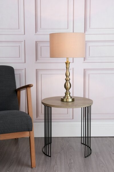 Där Lighting MAD4275 - Lampada da tavolo MADRID 1xE27/60W/230V marrone/ottone
