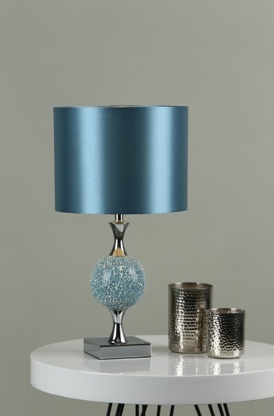 Där Lighting ELS4223 - Lampada da tavolo ELSA 1xE27/40W/230V blu/cromo lucido