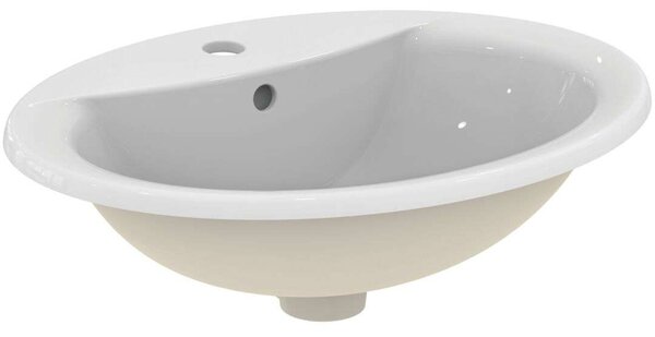 Ideal Standard Alpha - Lavabo 55x44 mm, con troppopieno e foro per miscelatore, bianco R194101