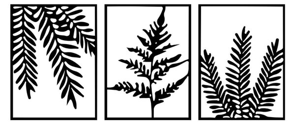 Decorazione da parete in metallo in set di 3 pezzi 118x50 cm Yakomo - Wallity
