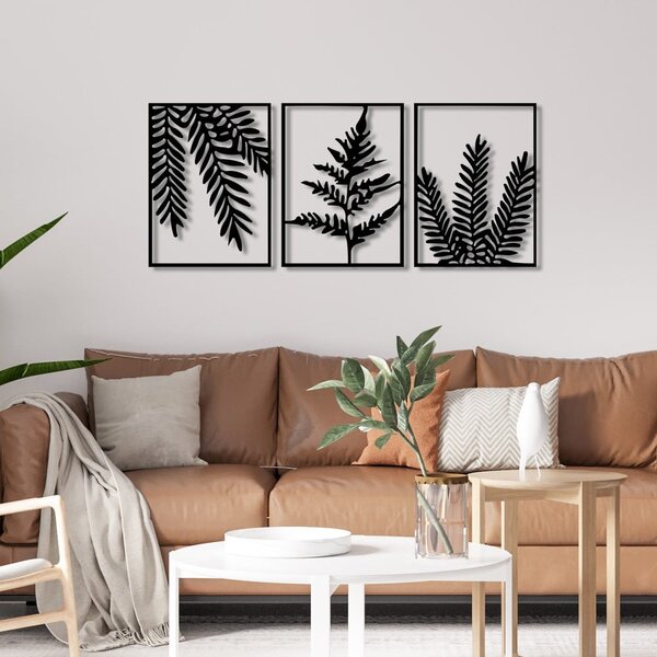 Decorazione da parete in metallo in set di 3 pezzi 118x50 cm Yakomo - Wallity