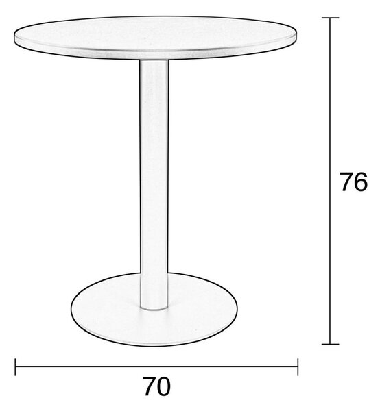 Tavolo da pranzo rotondo in metallo ø 70 cm Metsu - Zuiver