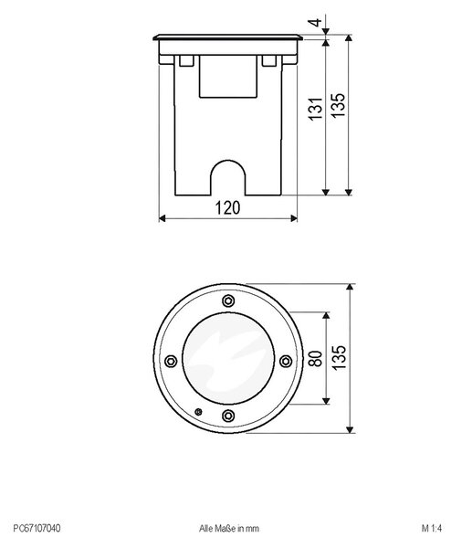 EVN Pentola da incasso acciaio inox Ø13,5cm 4.000K