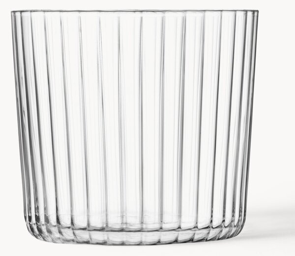 Bicchiere in vetro soffiato con rilievo scanalato Gio 4 pz
