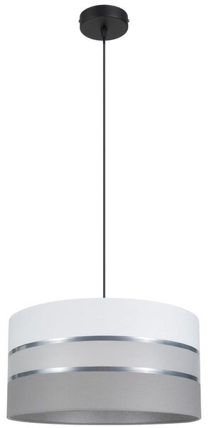 Lampadario su corda CORAL 1xE27/60W/230V d. 40 cm bianco/grigio