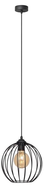 Lampadario a sospensione con filo MERCURE 1xE27/60W/230V diametro 24 cm nero