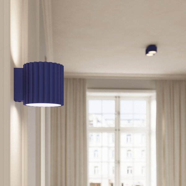 Faretto blu in metallo ø 10 cm Zora – Sollux