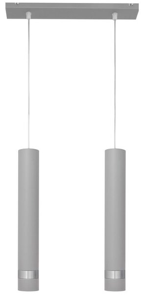 LED Lampadario a sospensione con filo TUBA 2xGU10/6,5W/230V grigio/cromo opaco