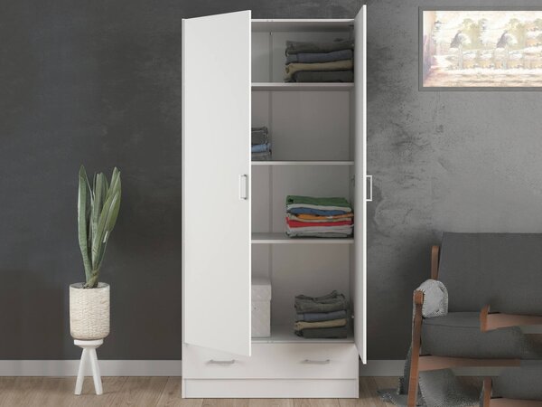 Armadio bianco con cassetto 79x170h cm - Amylya