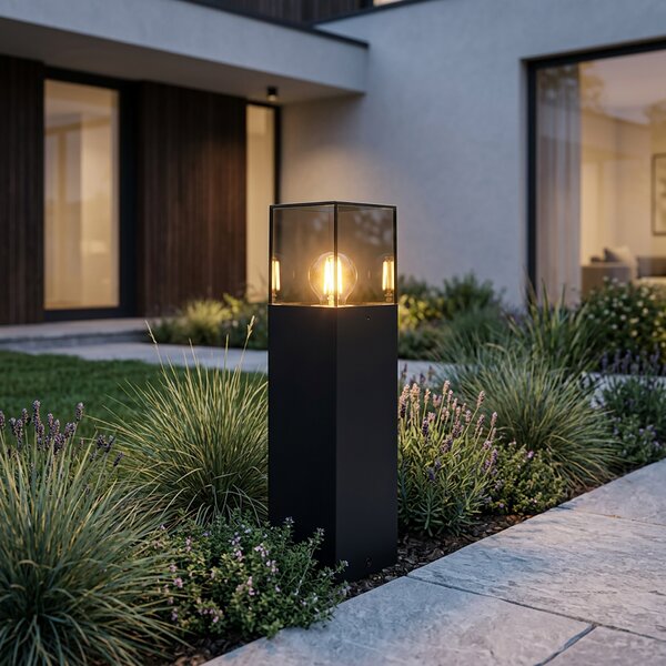 Lampada da esterno a palo nera con paralume fumé 30 cm - Denmark