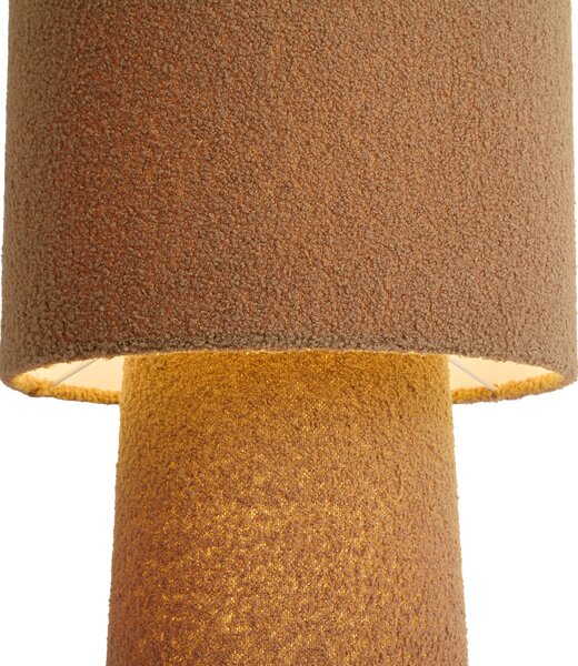 Lampada da terra Japandi marrone in tessuto teddy a 2 luci - Trombet