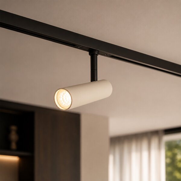 Faretto moderno beige e nero per sistema binario monofase - Slimline Uzzy