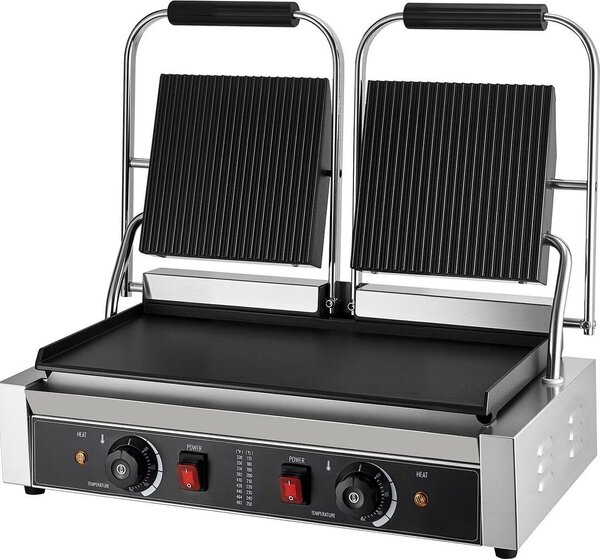 Piastra per panini commerciale Grill Sandwich Maker Griddle Plate 48x23cm