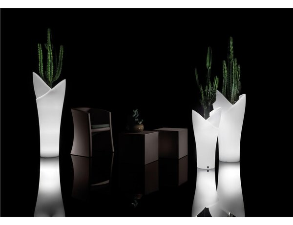 Vaso a colonna per piante Fiorite a cascata ASSIA con luce Dimensioni 40x31x h 85 cm - Peso 5,21 Stile vivace e moderno LED OUTDOOR con cavo trasparente