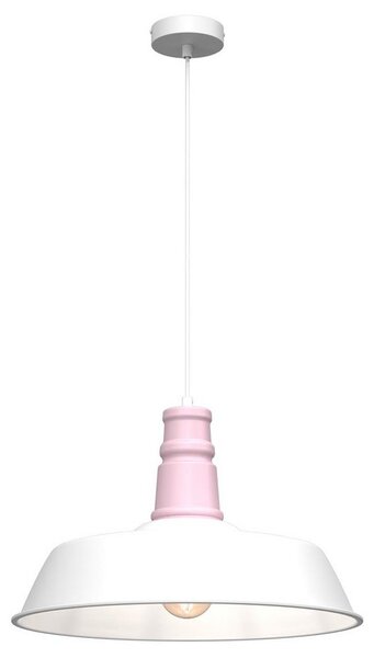 Lampadario su corda ENZO 1xE27/60W/230V bianco/rosa