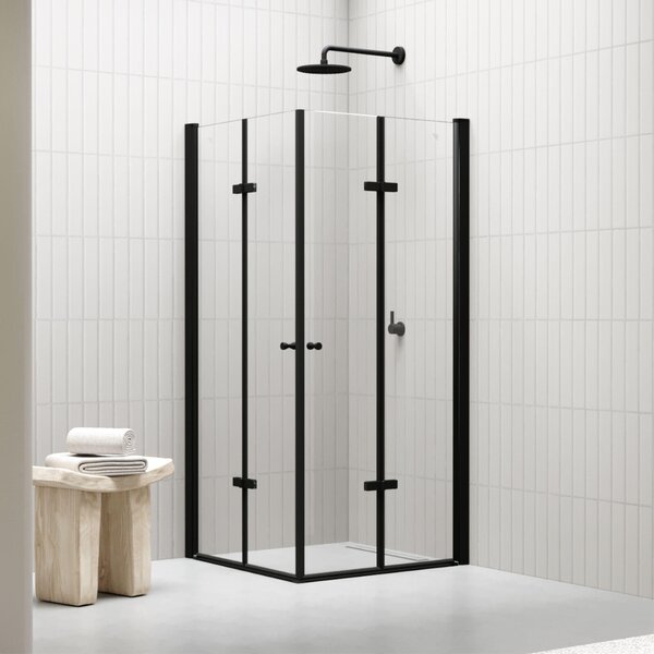 Cabina doccia pieghevole nera i-flair 80x85x180 cm in vetro di sicurezza trasparente da 6 mm - DK99