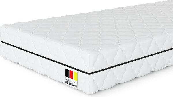 MSS e.K. Materasso 90 x 200 cm Ortho Klassik 19 H2 | Materasso in schiuma fredda a 7 zone, altezza 19 cm | Materassi progettati e prodotti in Germania