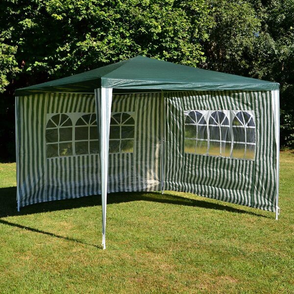 Gazebo VCM | dimensioni circa 3x3 m | idrorepellente 110g / m² telone PE | tenda per feste | tenda da giardino | verde