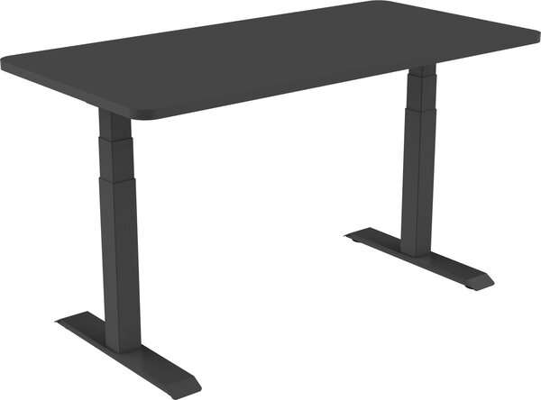 Scrivania elettrica regolabile in altezza celexon Professional eAdjust-58123 - nera, con piano in HPL 125 x 75 cm