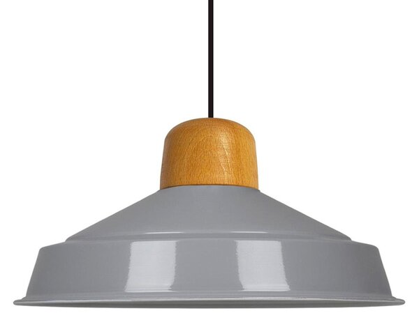 Lampada a sospensione Asletl Lampada a sospensione in legno 41 cm Grigio Metallo Lampada vintage
