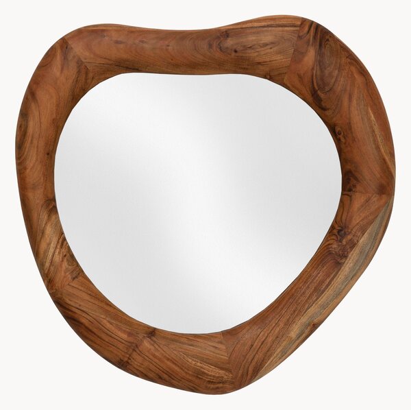 Specchio dalla forma organica con cornice in legno di acacia Jorge